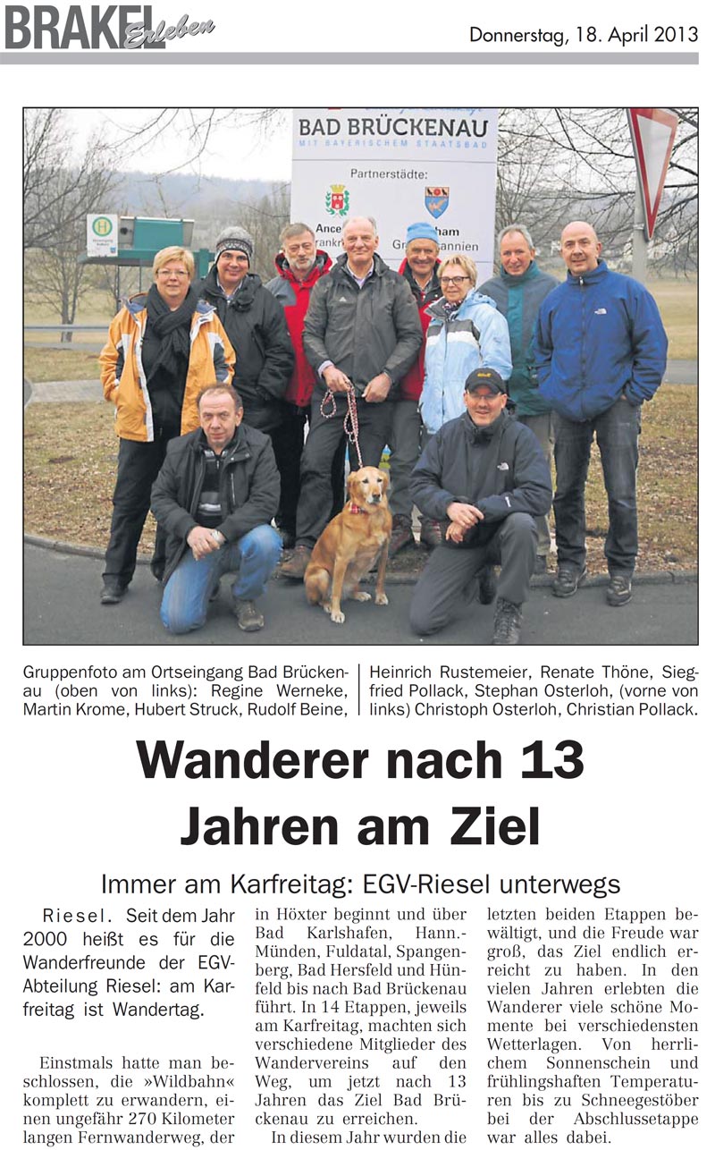 Foto Karfreitags-Wanderung auf der Wildbahn 2013